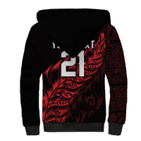 New Zealand Lawn Bowls Custom Sherpa Hoodie Red Maori Warrior Tribal Silver Fern LT9 - Polynesian Pride