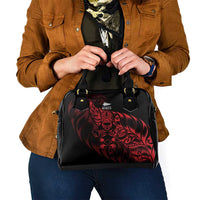 New Zealand Lawn Bowls Shoulder Handbag Red Maori Warrior Tribal Silver Fern LT9 - Polynesian Pride