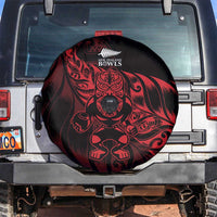 New Zealand Lawn Bowls Spare Tire Cover Red Maori Warrior Tribal Silver Fern LT9 Red - Polynesian Pride