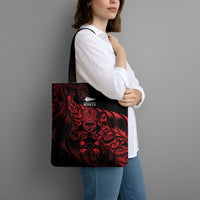 New Zealand Lawn Bowls Tote Bag Red Maori Warrior Tribal Silver Fern LT9 - Polynesian Pride