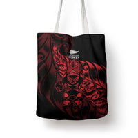 New Zealand Lawn Bowls Tote Bag Red Maori Warrior Tribal Silver Fern LT9 - Polynesian Pride