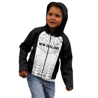 World Football 2026 New Zealand Custom Kid Hoodie All White Fern Maori Tribal LT9 - Polynesian Pride
