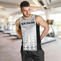 World Football 2026 New Zealand Custom Men Tank Top All White Fern Maori Tribal LT9 White - Polynesian Pride