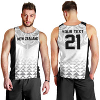 World Football 2026 New Zealand Custom Men Tank Top All White Fern Maori Tribal LT9 - Polynesian Pride