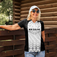 World Football 2026 New Zealand Custom Women Polo Shirt All White Fern Maori Tribal LT9 - Polynesian Pride