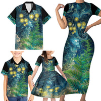 New Zealand Matariki Waipuna-a-rangi Family Matching Short Sleeve Bodycon Dress and Hawaiian Shirt He Roimata o Rangi LT9 - Polynesian Pride