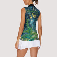 New Zealand Matariki Waipuna-a-rangi Women Sleeveless Polo Shirt He Roimata o Rangi LT9 - Polynesian Pride