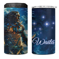 New Zealand Matariki Waita 4 in 1 Can Cooler Tumbler The Way Of The Water LT9 One Size: 16 oz Black - Polynesian Pride