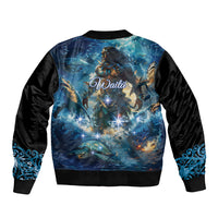 New Zealand Matariki Waita Sleeve Zip Bomber Jacket The Way Of The Water LT9 - Polynesian Pride