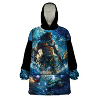 New Zealand Matariki Waita Wearable Blanket Hoodie The Way Of The Water LT9 One Size Black - Polynesian Pride