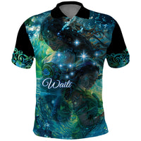New Zealand Matariki Waiti Polo Shirt The Beginnings Of Life LT9 Black - Polynesian Pride