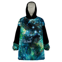 New Zealand Matariki Waiti Wearable Blanket Hoodie The Beginnings Of Life LT9 One Size Black - Polynesian Pride