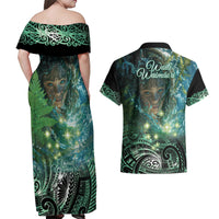 New Zealand Matariki Waiti Couples Matching Off Shoulder Maxi Dress and Hawaiian Shirt Waimori and The Origin Of Life LT9 - Polynesian Pride