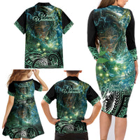 New Zealand Matariki Waiti Family Matching Long Sleeve Bodycon Dress and Hawaiian Shirt Waimori and The Origin Of Life LT9 - Polynesian Pride