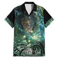 New Zealand Matariki Waiti Family Matching Mermaid Dress and Hawaiian Shirt Waimori and The Origin Of Life LT9 Dad's Shirt - Short Sleeve Black - Polynesian Pride