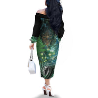 New Zealand Matariki Waiti Family Matching Off The Shoulder Long Sleeve Dress and Hawaiian Shirt Waimori and The Origin Of Life LT9 - Polynesian Pride