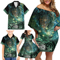 New Zealand Matariki Waiti Family Matching Off Shoulder Short Dress and Hawaiian Shirt Waimori and The Origin Of Life LT9 - Polynesian Pride
