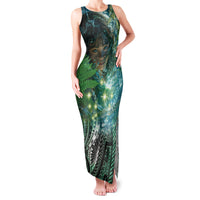 New Zealand Matariki Waiti Family Matching Tank Maxi Dress and Hawaiian Shirt Waimori and The Origin Of Life LT9 Mom's Dress Black - Polynesian Pride