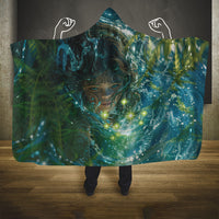 New Zealand Matariki Waiti Hooded Blanket Waimori and The Origin Of Life LT9 One Size Black - Polynesian Pride