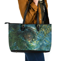New Zealand Matariki Waiti Leather Tote Bag Waimori and The Origin Of Life LT9 - Polynesian Pride