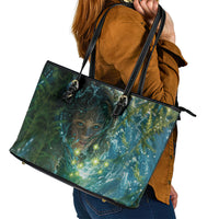 New Zealand Matariki Waiti Leather Tote Bag Waimori and The Origin Of Life LT9 - Polynesian Pride