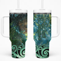 New Zealand Matariki Waiti Tumbler With Handle Waimori and The Origin Of Life LT9 One Size: 40 oz Black - Polynesian Pride