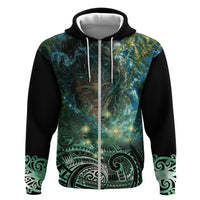 New Zealand Matariki Waiti Zip Hoodie Waimori and The Origin Of Life LT9 Zip Hoodie Black - Polynesian Pride