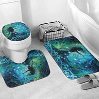 New Zealand Matariki Hiwa-i-te-rangi Bathroom Set Titiro ki nga Whetu Wishing Star LT9 Mat Set Only (3 pcs) One Size Black - Polynesian Pride