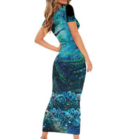 New Zealand Matariki Hiwa-i-te-rangi Family Matching Short Sleeve Bodycon Dress and Hawaiian Shirt Titiro ki nga Whetu Wishing Star LT9 - Polynesian Pride