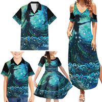 New Zealand Matariki Hiwa-i-te-rangi Family Matching Summer Maxi Dress and Hawaiian Shirt Titiro ki nga Whetu Wishing Star LT9 - Polynesian Pride