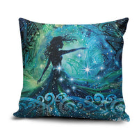 New Zealand Matariki Hiwa-i-te-rangi Pillow Cover Titiro ki nga Whetu Wishing Star LT9 Black - Polynesian Pride