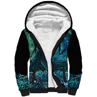 New Zealand Matariki Hiwa-i-te-rangi Sherpa Hoodie Titiro ki nga Whetu Wishing Star LT9 Unisex Black - Polynesian Pride