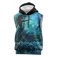 New Zealand Matariki Hiwa-i-te-rangi Sleeveless Hoodie Titiro ki nga Whetu Wishing Star LT9 Black - Polynesian Pride
