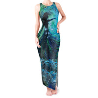 New Zealand Matariki Hiwa-i-te-rangi Tank Maxi Dress Titiro ki nga Whetu Wishing Star LT9 Women Black - Polynesian Pride