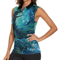 New Zealand Matariki Hiwa-i-te-rangi Women Sleeveless Polo Shirt Titiro ki nga Whetu Wishing Star LT9 - Polynesian Pride