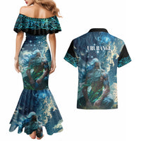 New Zealand Matariki Ururangi Couples Matching Mermaid Dress and Hawaiian Shirt The Murmur Of The Wind LT9 - Polynesian Pride