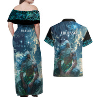 New Zealand Matariki Ururangi Couples Matching Off Shoulder Maxi Dress and Hawaiian Shirt The Murmur Of The Wind LT9 - Polynesian Pride