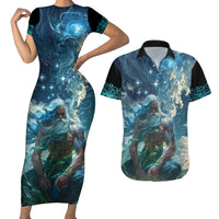 New Zealand Matariki Ururangi Couples Matching Short Sleeve Bodycon Dress and Hawaiian Shirt The Murmur Of The Wind LT9 Black - Polynesian Pride