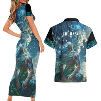 New Zealand Matariki Ururangi Couples Matching Short Sleeve Bodycon Dress and Hawaiian Shirt The Murmur Of The Wind LT9 - Polynesian Pride