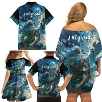 New Zealand Matariki Ururangi Family Matching Off Shoulder Short Dress and Hawaiian Shirt The Murmur Of The Wind LT9 - Polynesian Pride