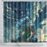New Zealand Matariki Ururangi Shower Curtain The Murmur Of The Wind LT9 - Polynesian Pride