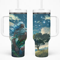 New Zealand Matariki Ururangi Tumbler With Handle The Murmur Of The Wind LT9 One Size: 40 oz Black - Polynesian Pride