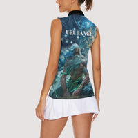 New Zealand Matariki Ururangi Women Sleeveless Polo Shirt The Murmur Of The Wind LT9 - Polynesian Pride