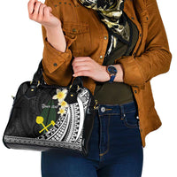 Alo Chiefdom Wallis and Futuna Personalized Shoulder Handbag Frangipani Flowers Polynesian Pattern