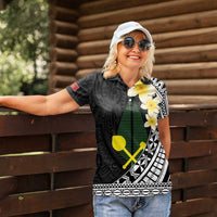 Alo Chiefdom Wallis and Futuna Personalized Women Polo Shirt Frangipani Flowers Polynesian Pattern LT9 - Polynesian Pride