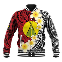 Sigave Chiefdom Wallis and Futuna Personalized Baseball Jacket Frangipani Flowers Polynesian Pattern LT9 Unisex Red - Polynesian Pride