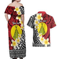 Sigave Chiefdom Wallis and Futuna Personalized Couples Matching Off Shoulder Maxi Dress and Hawaiian Shirt Frangipani Flowers Polynesian Pattern LT9 - Polynesian Pride