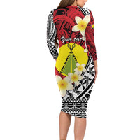Sigave Chiefdom Wallis and Futuna Personalized Family Matching Long Sleeve Bodycon Dress and Hawaiian Shirt Frangipani Flowers Polynesian Pattern LT9 - Polynesian Pride