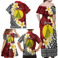 Sigave Chiefdom Wallis and Futuna Personalized Family Matching Off Shoulder Maxi Dress and Hawaiian Shirt Frangipani Flowers Polynesian Pattern LT9 - Polynesian Pride
