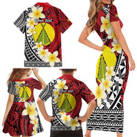 Sigave Chiefdom Wallis and Futuna Personalized Family Matching Short Sleeve Bodycon Dress and Hawaiian Shirt Frangipani Flowers Polynesian Pattern LT9 - Polynesian Pride